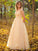 A-Line/Princess Ruched V-neck Sleeveless Floor-Length Dresses DEP0004860