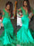 Trumpet/Mermaid Long Sleeves V-neck Satin Lace Sweep/Brush Train Dresses DEP0002272