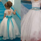 Ball Gown Short Sleeves Scoop Floor-Length Beading Organza Flower Girl Dresses DEP0007621