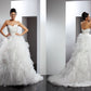 Ball Gown Sweetheart Ruffles Sleeveless Long Organza Wedding Dresses DEP0006647