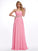 A-Line/Princess Sweetheart Sleeveless Applique Long Chiffon Dresses DEP0004401