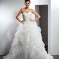 Ball Gown Sweetheart Ruffles Sleeveless Long Organza Wedding Dresses DEP0006647