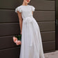 A-Line/Princess Chiffon Ruffles Scoop Short Sleeves Floor-Length Junior/Girls Bridesmaid Dresses DEP0005874