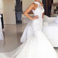 Trumpet/Mermaid Halter Court Train Tulle Sleeveless Wedding Dresses DEP0006174