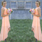 A-Line/Princess Sleeveless Scoop Asymmetrical Chiffon Bridesmaid Dresses DEP0005298