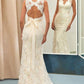 Trumpet/Mermaid Lace Sash/Ribbon/Belt V-neck Sleeveless Sweep/Brush Train Wedding Dresses DEP0006607