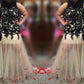 Sheath/Column Sweetheart Sleeveless Applique Floor-Length Tulle Plus Size Dresses DEP0003459