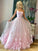 A-Line/Princess Bateau Tulle Applique Floor-Length Sleeveless Dresses DEP0001410