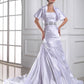 Trumpet/Mermaid Beading Strapless Sleeveless Applique Elastic Woven Satin Wedding Dresses DEP0006933