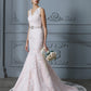 Trumpet/Mermaid V-neck Sleeveless Applique Tulle Court Train Wedding Dresses DEP0006470