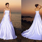 Ball Gown Strapless Beading Sleeveless Long Satin Beach Wedding Dresses DEP0006392