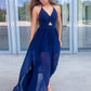 A-Line V-neck Sleeveless Floor-Length With Ruched Chiffon Dresses DEP0004473