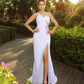 A-Line/Princess One-Shoulder Beading Sleeveless Long Chiffon Wedding Dresses DEP0006270