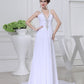 A-Line/Princess Beading V-neck Sleeveless Chiffon Wedding Dresses DEP0006864