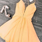 A-Line/Princess Chiffon V-neck Sleeveless Ruffles Short/Mini Homecoming Dresses DEP0008840