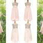 A-Line/Princess Sleeveless Scoop Asymmetrical Sequin Chiffon Flower Girl Dresses DEP0007710