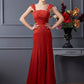 Sheath/Column Straps Sleeveless Lace Long Chiffon Dresses DEP0004367