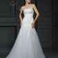 Sheath/Column Strapless Lace Sleeveless Long Satin Wedding Dresses DEP0006827