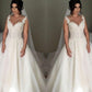 Ball Gown Sleeveless V-neck Court Train Applique Lace Tulle Wedding Dresses DEP0006319