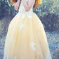 Ball Gown Jewel Sleeveless Applique Floor-Length Tulle Flower Girl Dresses DEP0007689