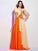 A-Line/Princess One-Shoulder Sleeveless Beading Long Chiffon Dresses DEP0004125
