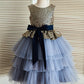 A-Line/Princess Tea-Length Scoop Sequin Sleeveless Tulle Flower Girl Dresses DEP0007921