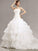 Ball Gown Sleeveless Strapless Cathedral Train Beading Lace Pleats Organza Wedding Dresses DEP0006543