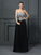 A-Line/Princess Sweetheart Applique Sleeveless Long Chiffon Dresses DEP0003876