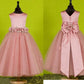 A-line/Princess Scoop Sleeveless Bowknot Long Tulle Flower Girl Dresses DEP0007574