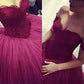 Ball Gown Sleeveless Off-the-Shoulder Sweep/Brush Train Applique Tulle Dresses DEP0002525