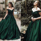 Ball Gown Off-the-Shoulder Sleeveless Floor-Length Lace Satin Dresses DEP0001374