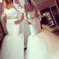 Trumpet/Mermaid Lace Tulle Sweetheart Sleeveless Court Train Wedding Dresses DEP0006354