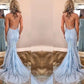 Trumpet/Mermaid Sleeveless Off-the-Shoulder Sweep/Brush Train Lace Tulle Dresses DEP0001625