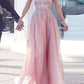 A-Line/Princess Sweetheart Sleeveless Floor-Length Applique Chiffon Dresses DEP0002026