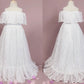 A-Line/Princess Lace Ruffles Off-the-Shoulder Sleeveless Floor-Length Flower Girl Dresses DEP0007503