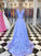 A-Line/Princess Satin Hand-Made Flower V-neck Sleeveless Sweep/Brush Train Dresses DEP0001842
