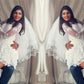 A-Line/Princess Scoop Lace Applique Long Sleeves Short/Mini Wedding Dresses DEP0005961