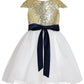 A-Line/Princess Short Sleeves Jewel Sequins Tulle Tea-Length Flower Girl Dresses DEP0007749