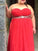 A-Line/Princess Sweetheart Sleeveless Beading Floor-Length Chiffon Plus Size Dresses DEP0004531