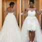 A-Line/Princess Scoop Court Train Tulle Long Sleeves Wedding Dresses DEP0006350