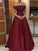 Ball Gown Off-the-Shoulder Sleeveless Floor-Length Applique Satin Dresses DEP0001672