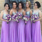 A-Line/Princess Sleeveless Sweetheart Floor-Length Sequin Chiffon Bridesmaid Dresses DEP0005026