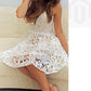 A-Line/Princess V-neck Sleeveless Short/Mini Lace Dresses DEP0008327