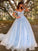 Ball Gown Tulle Applique Off-the-Shoulder Sleeveless Sweep/Brush Train Dresses DEP0001427