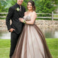 Ball Gown Sweetheart Sleeveless Beading Floor-Length Tulle Plus Size Dresses DEP0003135