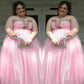 A-Line/Princess Strapless Sleeveless Beading Floor-Length Satin Plus Size Dresses DEP0004095