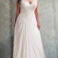 Empire Sweetheart Sleeveless Lace Sweep/Brush Train Chiffon Plus Size Wedding Dresses DEP0006217