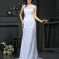 Sheath/Column High Neck Lace Sleeveless Long Lace Wedding Dresses DEP0006844