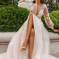 A-Line/Princess Long Sleeves Applique Tulle V-neck Sweep/Brush Train Wedding Dresses DEP0006267