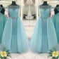 Ball Gown Sleeveless Bateau Beading Floor-Length Tulle Dresses DEP0002195